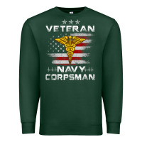 Sports Green Veteran Navy Corpsman Patriotic 4th of July Gifts Premium Sweatshirt - minhPixels