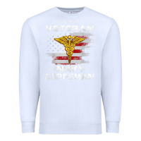 White Veteran Navy Corpsman Patriotic 4th of July Gifts Premium Sweatshirt - minhPixels