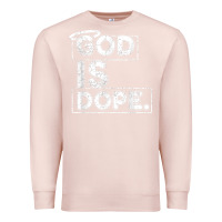 Pale Pink God Is Dope Gift for faithful Christians Premium Sweatshirt - minhPixels