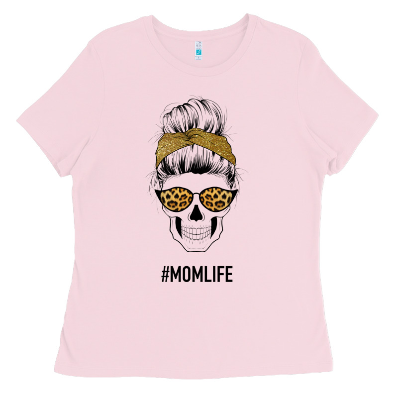 Yellow Glitter, Leopard Pattern Mom Skull Ladies Tee by Bettercallsaul | Teevron