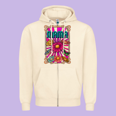 Mama Zipper Hoodie Designed By Cowhidedigitalart