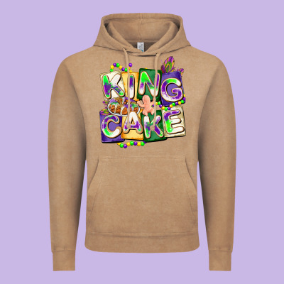 King Cake Mardi Gras Vintage Hoodie Designed By Cowgirlartshop