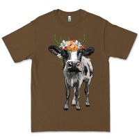 Cacao holstein cow floral wreath Premium Tee - BarkalooDesign