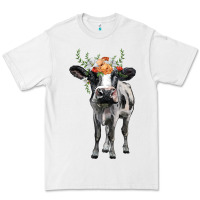 White holstein cow floral wreath Premium Tee - BarkalooDesign
