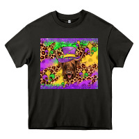 Highland Cow Mardi Gras Tumbler Heavy Core Tee | Teevron