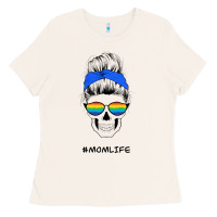 Bone Blue Glitter Rainbow Mom Skull Ladies Tee - Bettercallsaul