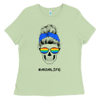 Matcha Blue Glitter Rainbow Mom Skull Ladies Tee - Bettercallsaul
