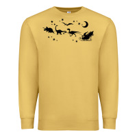 Antique Gold christmas santa dinosaur sleigh ride t rex funny gift t shirt Premium Sweatshirt - minhPixels
