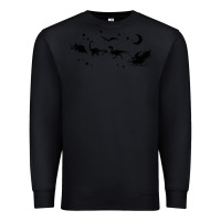 Black christmas santa dinosaur sleigh ride t rex funny gift t shirt Premium Sweatshirt - minhPixels