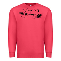 Cardinal christmas santa dinosaur sleigh ride t rex funny gift t shirt Premium Sweatshirt - minhPixels