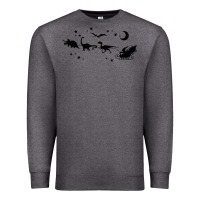 Charcoal Heather christmas santa dinosaur sleigh ride t rex funny gift t shirt Premium Sweatshirt - minhPixels