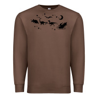 Chestnut christmas santa dinosaur sleigh ride t rex funny gift t shirt Premium Sweatshirt - minhPixels