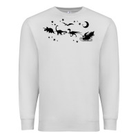 Dove Grey christmas santa dinosaur sleigh ride t rex funny gift t shirt Premium Sweatshirt - minhPixels