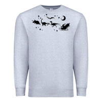 Heather Grey christmas santa dinosaur sleigh ride t rex funny gift t shirt Premium Sweatshirt - minhPixels