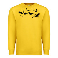 Lemon christmas santa dinosaur sleigh ride t rex funny gift t shirt Premium Sweatshirt - minhPixels