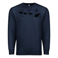 Navy christmas santa dinosaur sleigh ride t rex funny gift t shirt Premium Sweatshirt - minhPixels