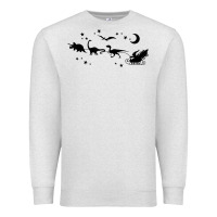 Oatmeal Heather christmas santa dinosaur sleigh ride t rex funny gift t shirt Premium Sweatshirt - minhPixels
