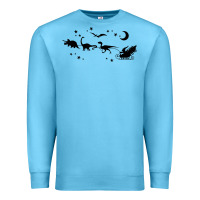 Ocean Blue christmas santa dinosaur sleigh ride t rex funny gift t shirt Premium Sweatshirt - minhPixels