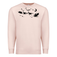 Pale Pink christmas santa dinosaur sleigh ride t rex funny gift t shirt Premium Sweatshirt - minhPixels