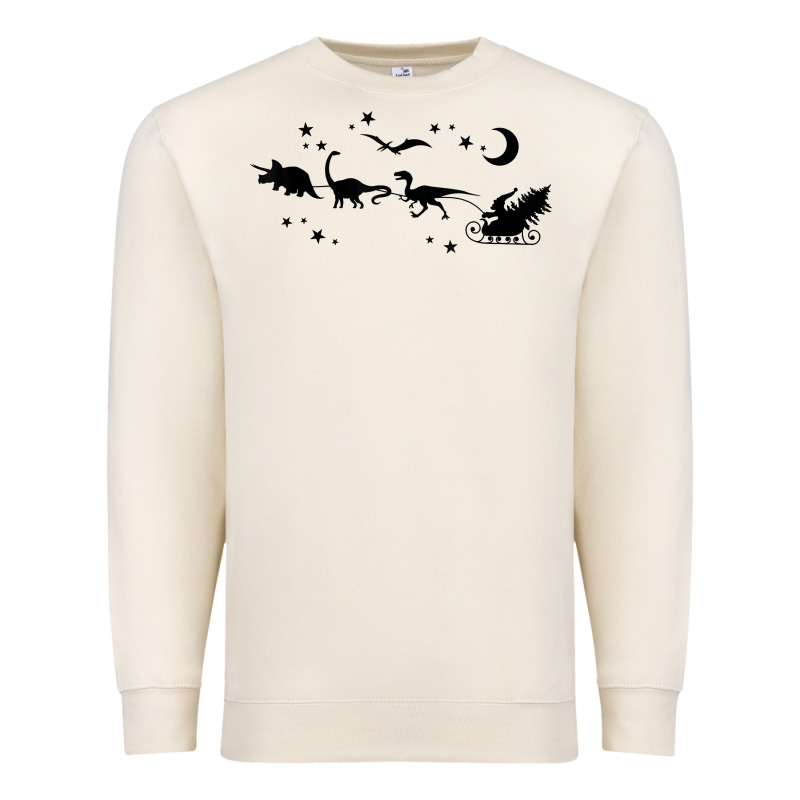 Christmas Santa Dinosaur Sleigh Ride T Rex Funny Gift T Shirt Premium Sweatshirt by minhPixels | Teevron