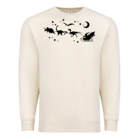 Sandshell christmas santa dinosaur sleigh ride t rex funny gift t shirt Premium Sweatshirt - minhPixels