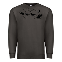 Smoke christmas santa dinosaur sleigh ride t rex funny gift t shirt Premium Sweatshirt - minhPixels