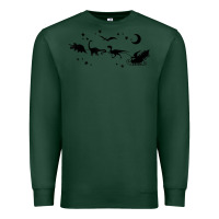 Sports Green christmas santa dinosaur sleigh ride t rex funny gift t shirt Premium Sweatshirt - minhPixels