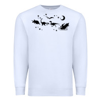 White christmas santa dinosaur sleigh ride t rex funny gift t shirt Premium Sweatshirt - minhPixels