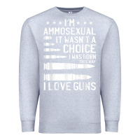 Heather Grey Ammosexual Bullets Love Pro Gun Lover Cool Enthusiast Gifts Premium Sweatshirt - minhPixels