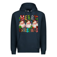 Navy Merry christmas santa Premium Hoodie - FaDigitalArtStudio