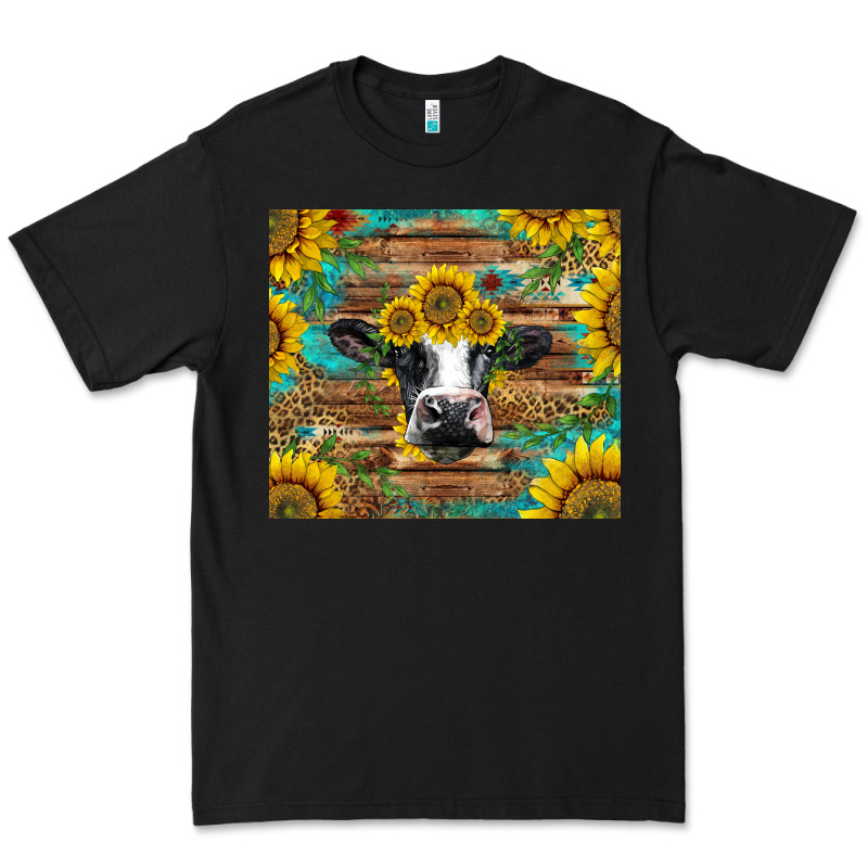 Holstein Cow With Sunflowers Premium Tee by BarkalooDesign | Teevron