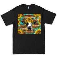 Black holstein cow with sunflowers Premium Tee - BarkalooDesign