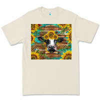 Bone holstein cow with sunflowers Premium Tee - BarkalooDesign