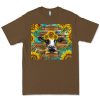 Cacao holstein cow with sunflowers Premium Tee - BarkalooDesign