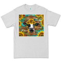 Dove Grey holstein cow with sunflowers Premium Tee - BarkalooDesign