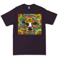 Plum holstein cow with sunflowers Premium Tee - BarkalooDesign