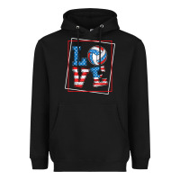 Black love usa flag volleyball gifts for volleyball fans teen t shirt Heavyweight Hoodie - minhPixels
