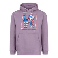 Lavender love usa flag volleyball gifts for volleyball fans teen t shirt Heavyweight Hoodie - minhPixels