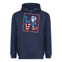 Navy love usa flag volleyball gifts for volleyball fans teen t shirt Heavyweight Hoodie - minhPixels