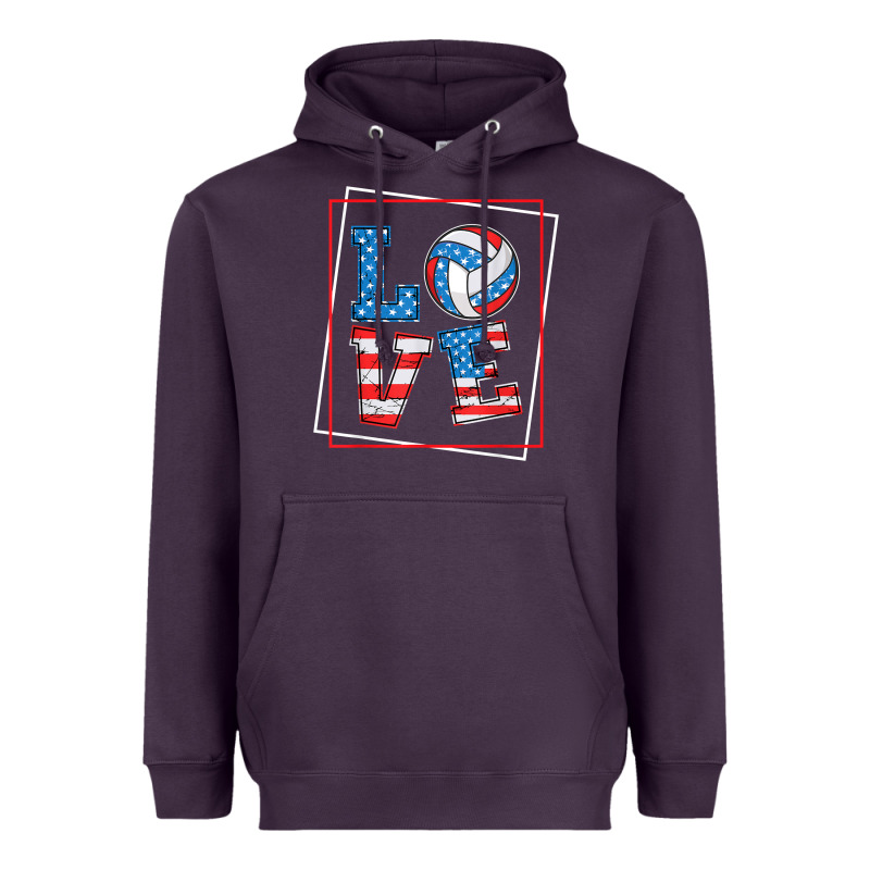 Love Usa Flag Volleyball Gifts For Volleyball Fans Teen T Shirt Heavyweight Hoodie by minhPixels | Teevron