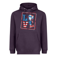 Plum love usa flag volleyball gifts for volleyball fans teen t shirt Heavyweight Hoodie - minhPixels