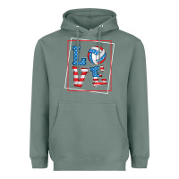 Sage love usa flag volleyball gifts for volleyball fans teen t shirt Heavyweight Hoodie - minhPixels