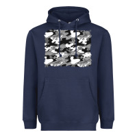 Navy black and white camouflage background Heavyweight Hoodie - Artiststas