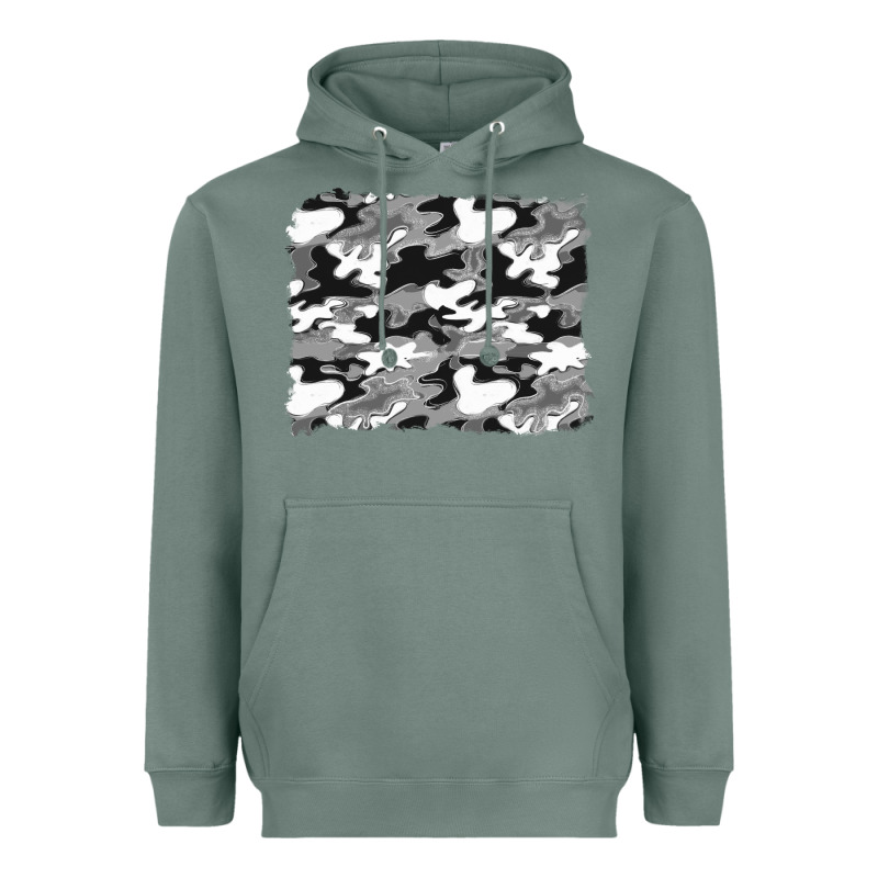Black And White Camouflage Background Heavyweight Hoodie by Artiststas | Teevron