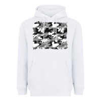 White black and white camouflage background Heavyweight Hoodie - Artiststas