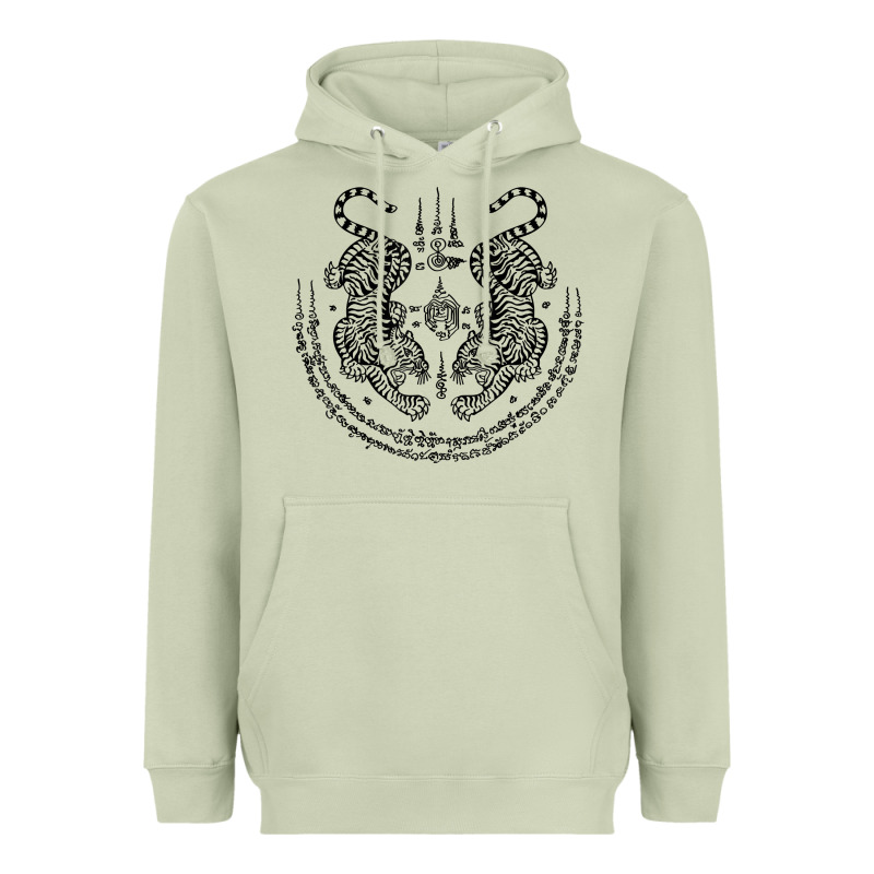 Sak Yant Thai Tattoo Twin Tiger Muay Magical Thailand Gifts T Shirt Heavyweight Hoodie by minhPixels | Teevron