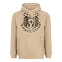 Mushroom sak yant thai tattoo twin tiger muay magical thailand gifts t shirt Heavyweight Hoodie - minhPixels