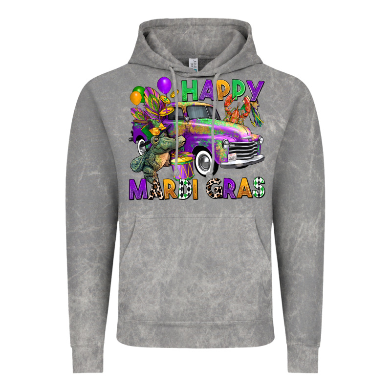 Happy Mardi Gras Truck Vintage Hoodie by CowGirlArtShop | Teevron