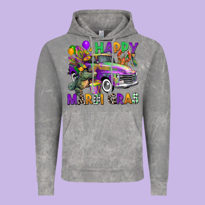 Happy Mardi Gras Truck Vintage Hoodie Designed By Cowgirlartshop