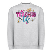 Heather Grey teacher life Heavyweight Sweatshirt - BundleAndBundleShop